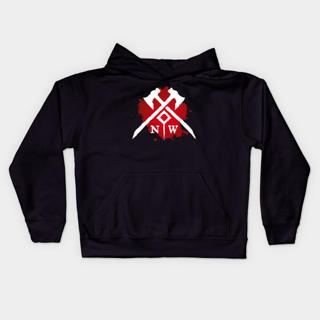 New World - blood and white design Kids Hoodie by Rackham